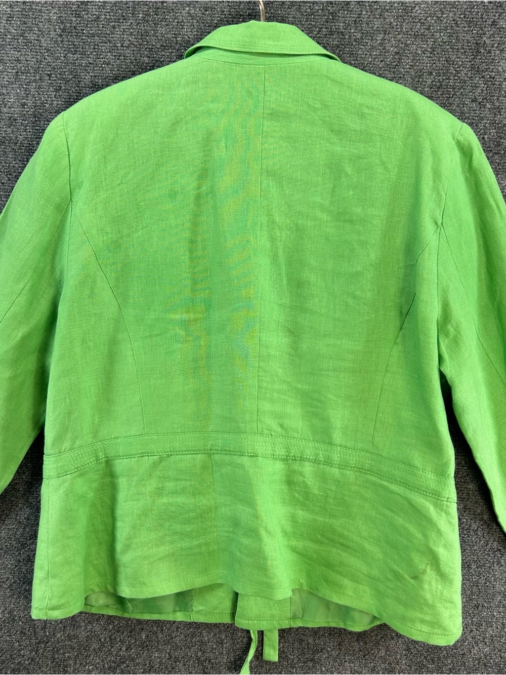 JM Collection Womens Green 100% Linen 2pc Set Blazer Sz 16 Cropped Pants Sz 14 - Picture 7 of 16